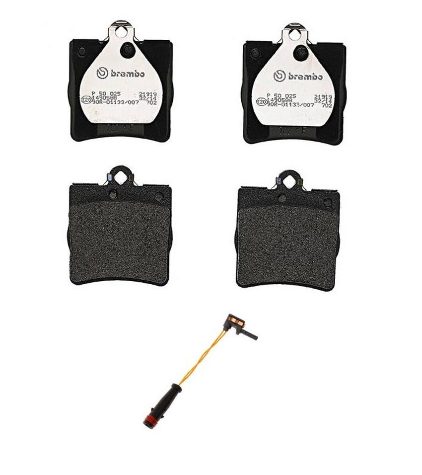 Mercedes Brakes Set Kit - Pads Rear (Low-Met) (with Sensor) 004420172041 - Brembo 2657456KIT